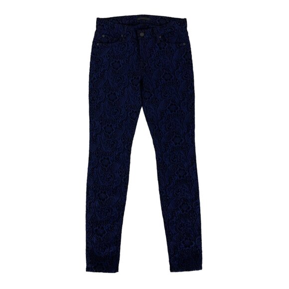 7 For All Mankind Jeans 29 Blue Black Stretch Skinny Designer Denim Y2K Vintage - Picture 1 of 8